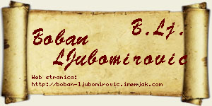 Boban LJubomirović vizit kartica